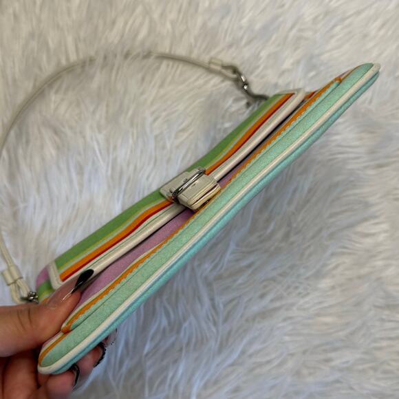 y2k COACH Hampton Stripped Wristlet - Picture 4 of 8